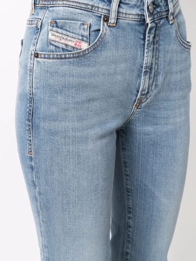 Shop Diesel High-rise Slim-cut Jeans In Blue