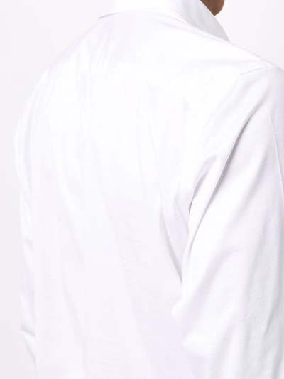 Shop Canali Long-sleeve Dress Shirt In White