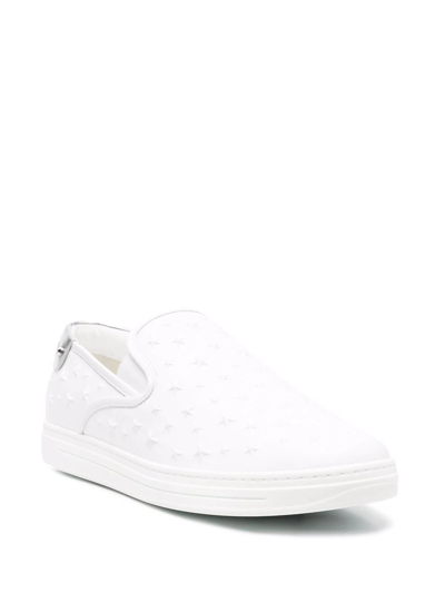 Shop Jimmy Choo Busan Slip-on Sneakers In White