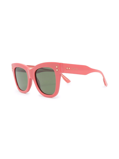 Shop Gucci Square-frame Sunglasses In Pink