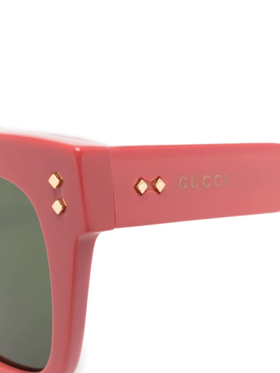 Shop Gucci Square-frame Sunglasses In Pink