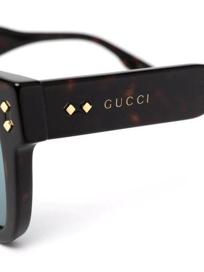 Shop Gucci Square-frame Sunglasses In Brown