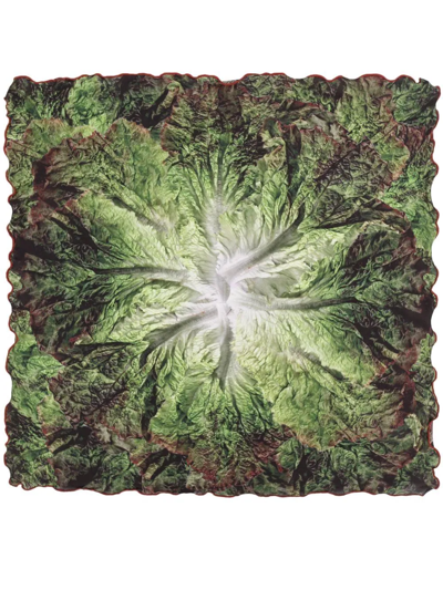 Shop Doublet Lettuce Silk Scarf In Green