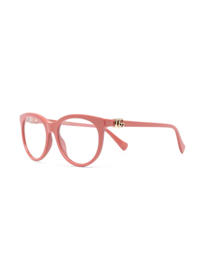 Shop Gucci Gg Cat-eye Frame Eyeglasses In Pink