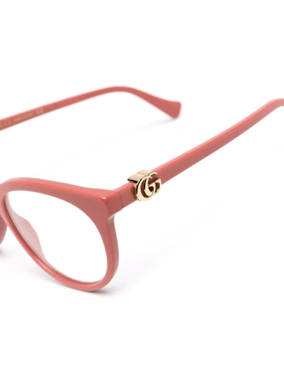 Gucci Gg Cat-eye Frame Eyeglasses In Pink