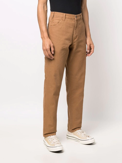 Dickies Construct Rear Logo-patch Trousers In Brown