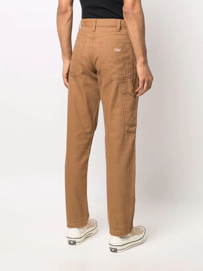 Shop Dickies Construct Rear Logo-patch Trousers In Brown