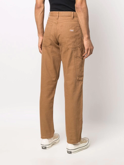 Dickies Construct Rear Logo-patch Trousers In Brown