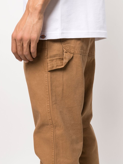 Dickies Construct Rear Logo-patch Trousers In Brown