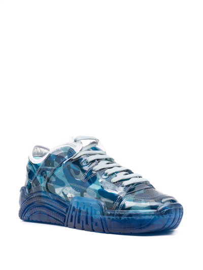 Shop Gcds Camouflage-print Low-top Sneakers In Blue