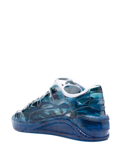 Shop Gcds Camouflage-print Low-top Sneakers In Blue