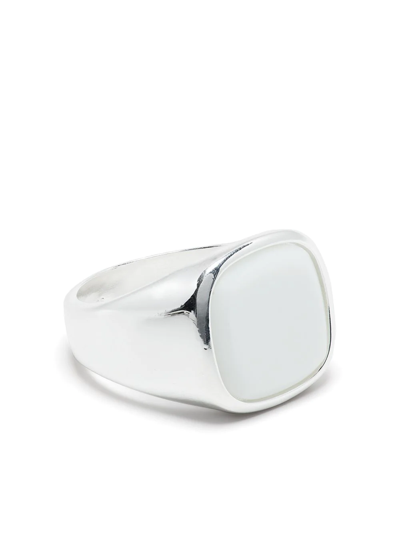 Shop Hatton Labs Polished Signet Ring In Silver