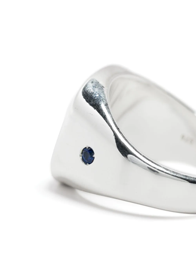 Shop Hatton Labs Polished Signet Ring In Silver