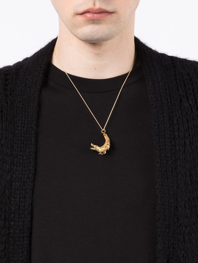 Shop Hatton Labs Gator Pendant Necklace In Gold