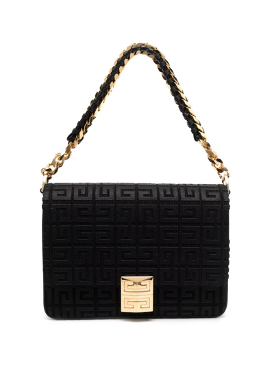 Shop Givenchy 4g Monogram Shoulder Bag In Black