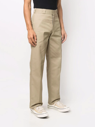 Dickies Construct Rear Logo-patch Trousers In Brown