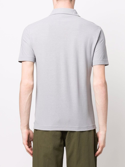 Shop Zanone Short-sleeved Polo Shirt In Grey