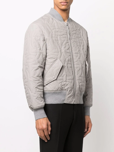 Shop Ferragamo Gancini-logo Bomber Jacket In Grey