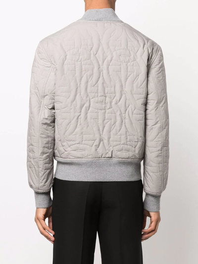 Shop Ferragamo Gancini-logo Bomber Jacket In Grey