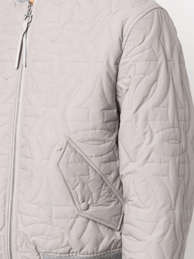 Ferragamo Gancini-logo Bomber Jacket In Grey