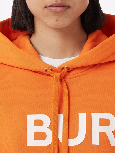 Shop Burberry Horseferry-print Cotton Oversized Hoodie In Orange