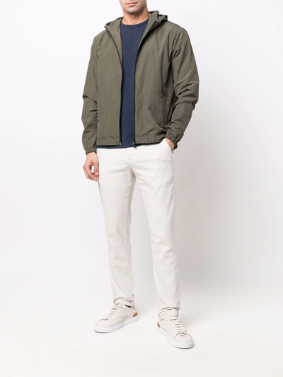 Drumohr Patch-pocket Cotton T-shirt In Blue