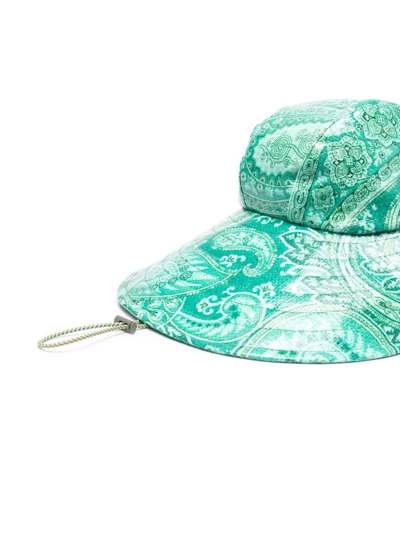 Shop Etro Paisley-print Bucket Hat In Green