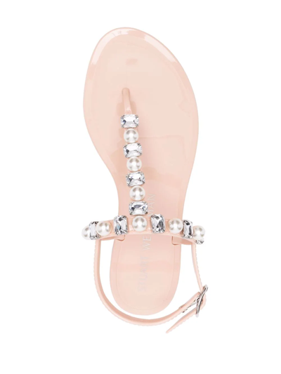Shop Stuart Weitzman Crystal-embellished Sandals In Pink