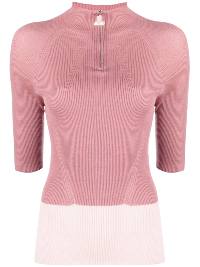 Lanvin Colour-block Knit Top In Pink