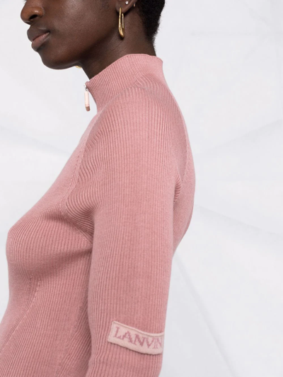 Lanvin Colour-block Knit Top In Pink