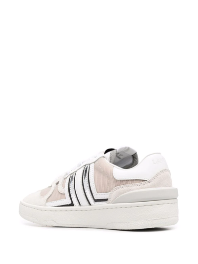 Shop Lanvin Clay Lace-up Sneakers In Neutrals