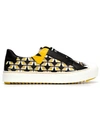 Fendi Bug Eyes Slip-on Sneaker, Black/yellow