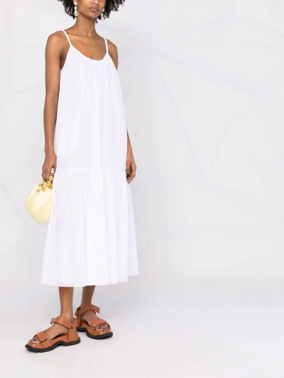 Shop Red Valentino Braided-strap Tiered Dress In White