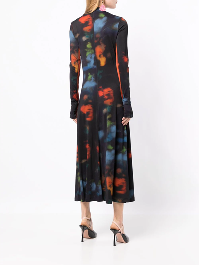 Shop Paul Smith Patterned Zip-front Midi Dress In Multicolour