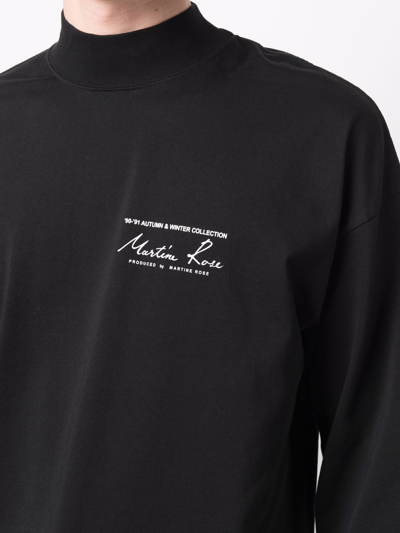 Shop Martine Rose Logo Print Long-sleeve Top In Black