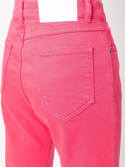 Shop P.a.r.o.s.h Cabare Cropped-leg Trousers In Pink