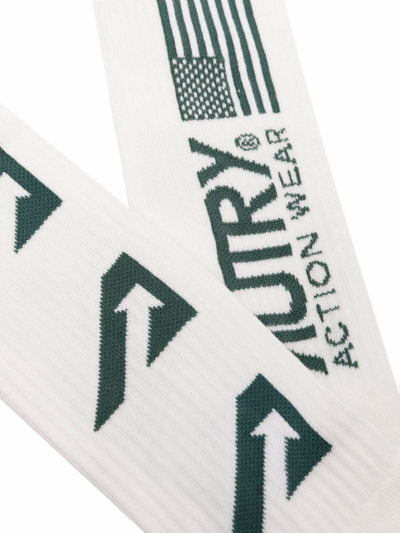 Shop Autry Logo-print Socks In White