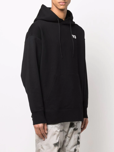Shop Y-3 Logo-print Pullover Hoodie In Black