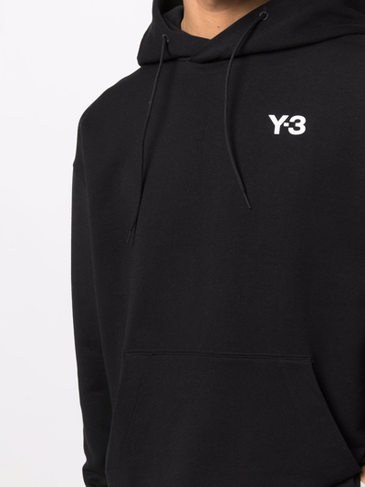 Shop Y-3 Logo-print Pullover Hoodie In Black