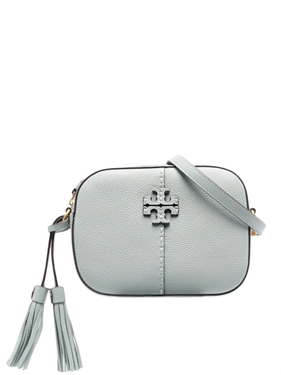 Shop Tory Burch Mcgraw Leather Camera Bag In Green