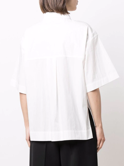Shop Co Button-up Short-sleeved Shirt In White