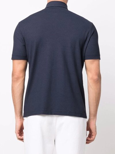 Shop Zanone Short-sleeved Polo Shirt In Blue