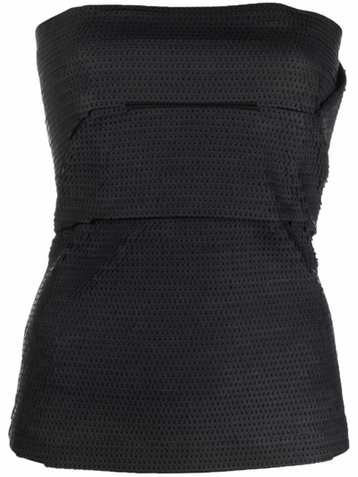 Shop Rick Owens Embroidered Bustier Top In Black