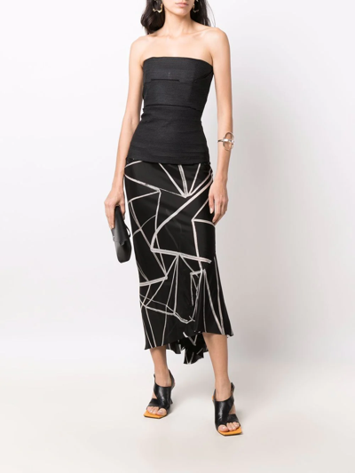 Rick Owens Embroidered Bustier Top In Black