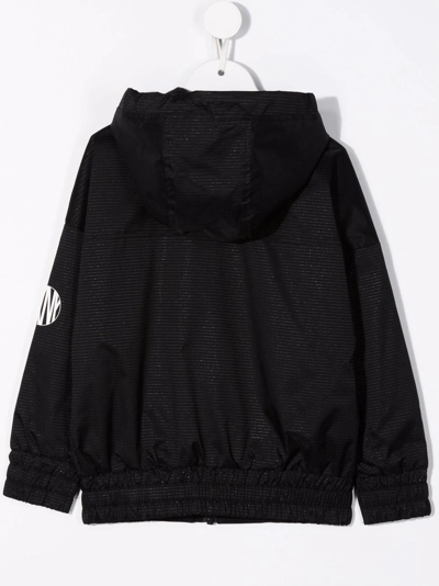 Shop Dkny Logo-tape Detail Hooded Jacket In Black