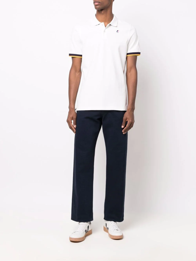 K-way Logo-patch Short-sleeve Polo Shirt In White