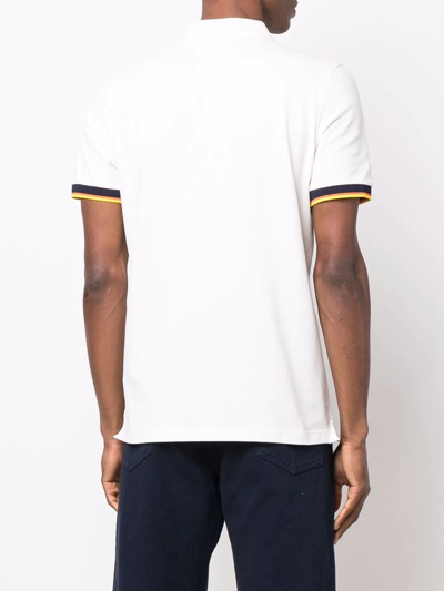 Shop K-way Logo-patch Short-sleeve Polo Shirt In White