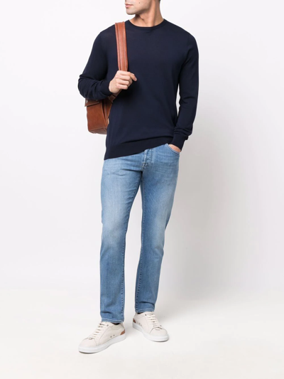 Shop Ballantyne Crew-neck Knit Jumper In Blue