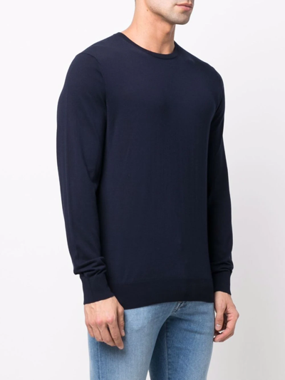 Shop Ballantyne Crew-neck Knit Jumper In Blue