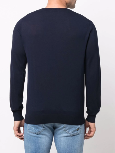 Shop Ballantyne Crew-neck Knit Jumper In Blue